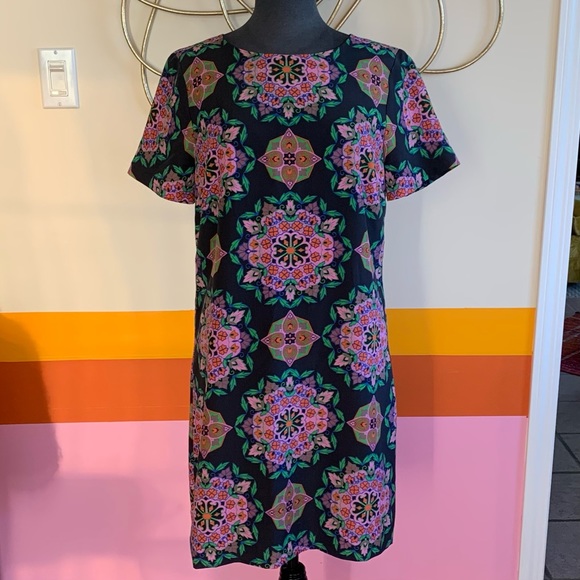 J. Crew Factory Medallion Floral Print Gallery Shift Dress - Picture 2 of 4